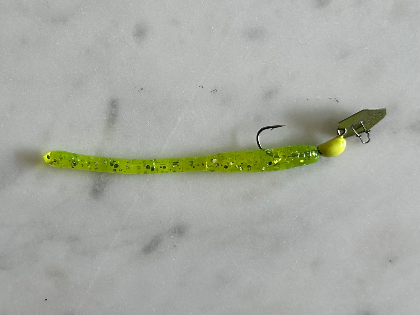 Kana Fishing - 3.25" The Rizzler Worm - Brown/Red Shimmer & Chartreuse