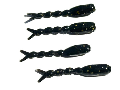 Kana Fishing - 1.5" Mini Skeleton Minnows - Black & Gold